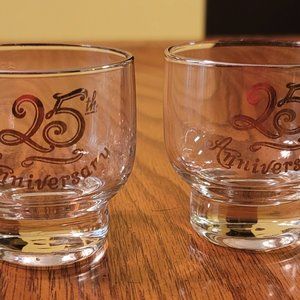 25th anniversary glass candle holders